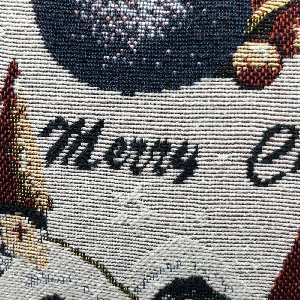 Santa Claus Christmas Throw Pillow Multicolor Fabric 14x14 Removable Cover